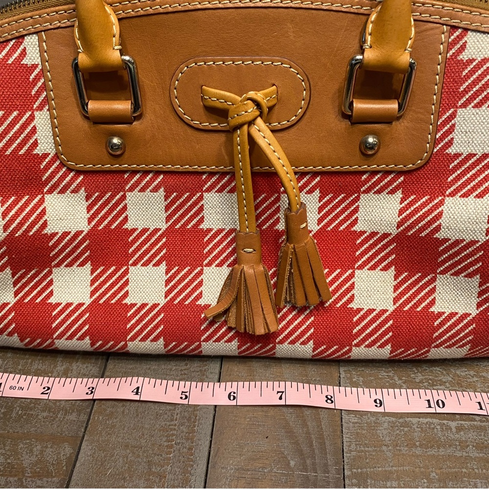 Dooney & Bourke Red and White Checkered Satchel - Picture 6 of 9